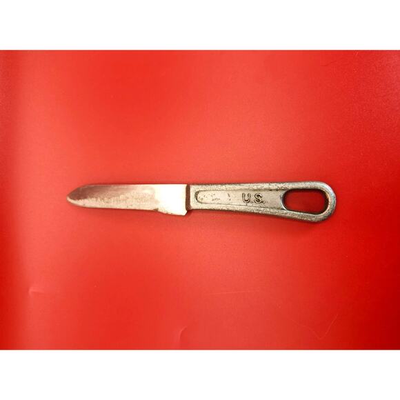 Vintage US Military Mess Knife Fixed Blade w/ Cast Aluminum Handle 7 1/4" - Picture 1 of 12